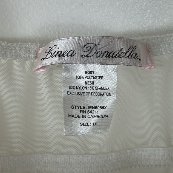 Linea Donatello 2-Piece Short Nightgown + Panty Women's Plus 1X Ivory New - Picture 9 of 12